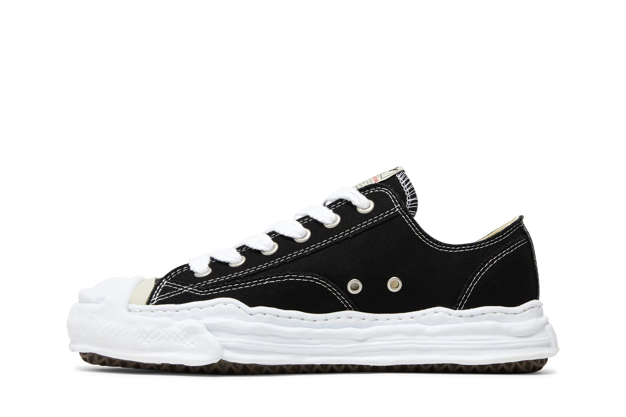 Shop MIHARA YASUHIRO Maison Hank OG Sole Canvas Low 'Black White' A05FW702-BLK