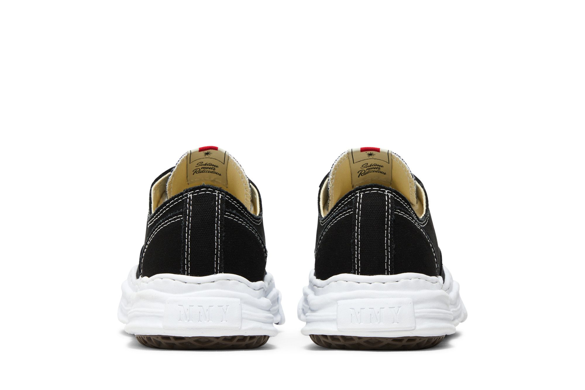 Sizing MIHARA YASUHIRO Maison Hank OG Sole Canvas Low 'Black White' A05FW702-BLK