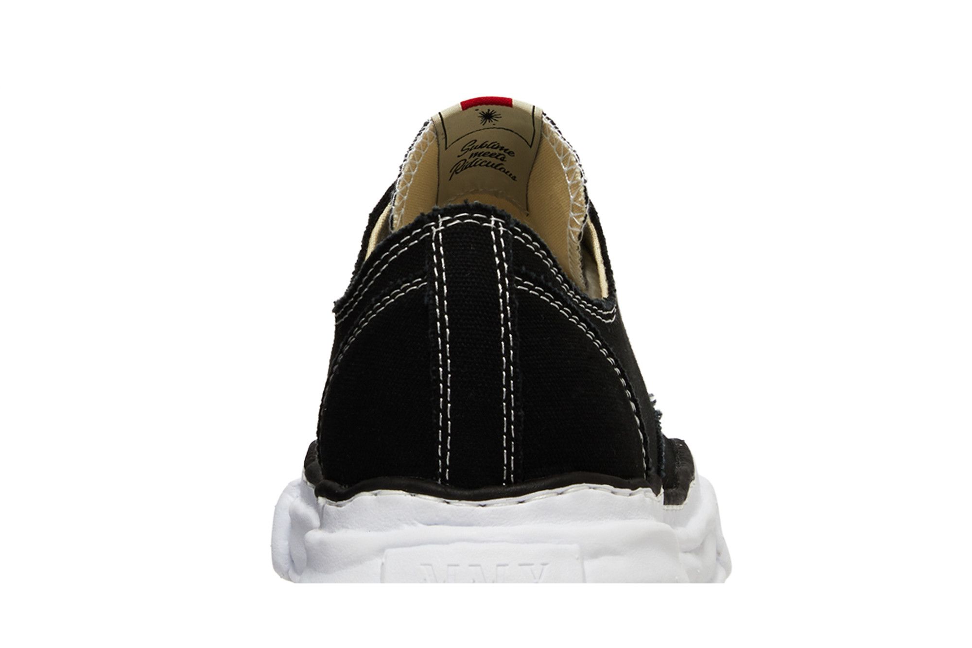 Cheap MIHARA YASUHIRO Maison Peterson OG帆布低帮鞋'黑色' A01FW702-BLK