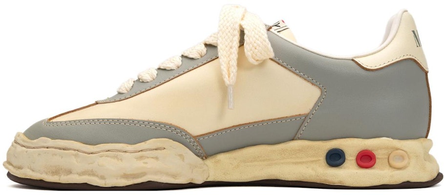 Maison Mihara Yasuhiro Herbie OG Sole VC Kulit Rendah 'Hitam Putih' A11FW707 1