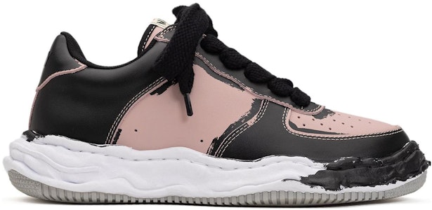 Maison Mihara Yasuhiro Wayne OG Tapak Kulit Cetak Rendah 'Kelabu Putih' A11FW725 2