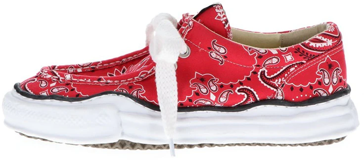 mihara-yasuhiro-paisley-red-low-top-canvas-shoes-casual-sneakers-a06-fw-714-red-color