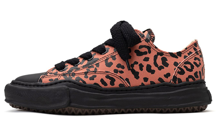 MIHARA YASUHIRO Peterson OG Sole Low-Top Canvas Sneakers Leopard Pink (). A10FW716 Pink Color