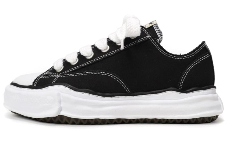 MIHARA YASUHIRO Peterson OG Sole Low Canvas Sneaker Black Casual Shoes. A01FW702 Black