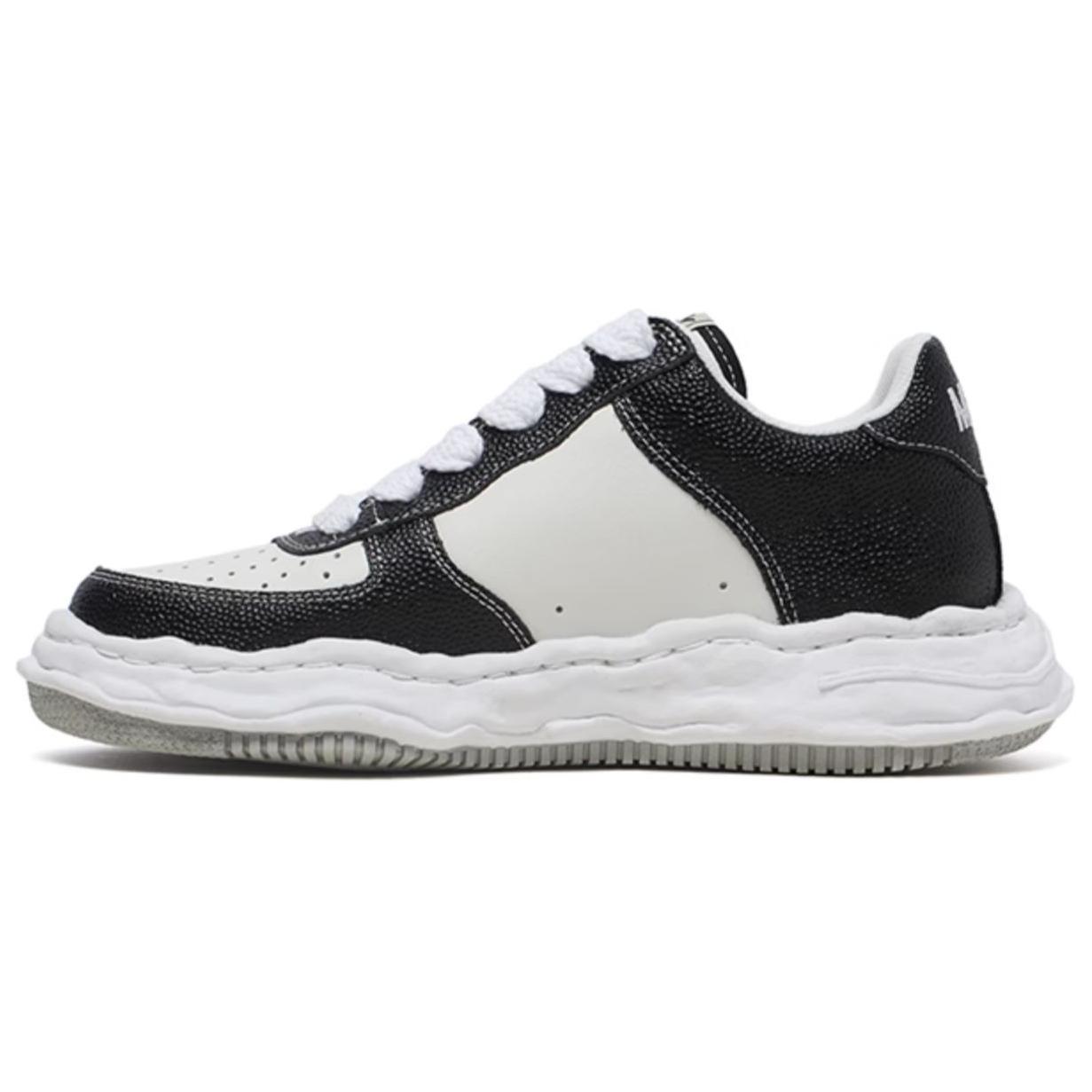 MIHARA YASUHIRO Wayne Black Leather Low-Top Casual Sneakers . A11FW712BLKWHT Limited Time Offer