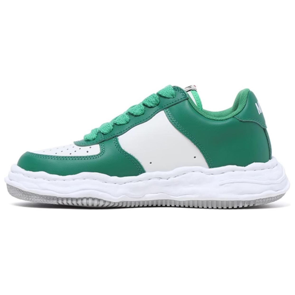 MIHARA YASUHIRO Wayne Green Leather Low-Top Sneakers Casual Shoes. A08FW706GRNWHT Limited Time Offer.