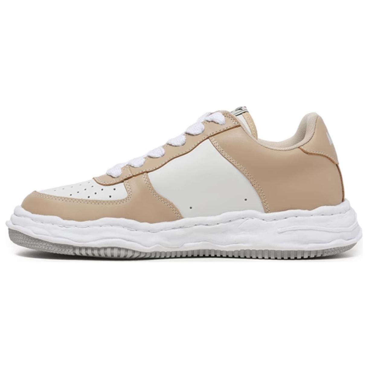MIHARA YASUHIRO Wayne Low-Top Casual Leather Sneakers Brown A08FW706BEGWHT Limited Time Offer