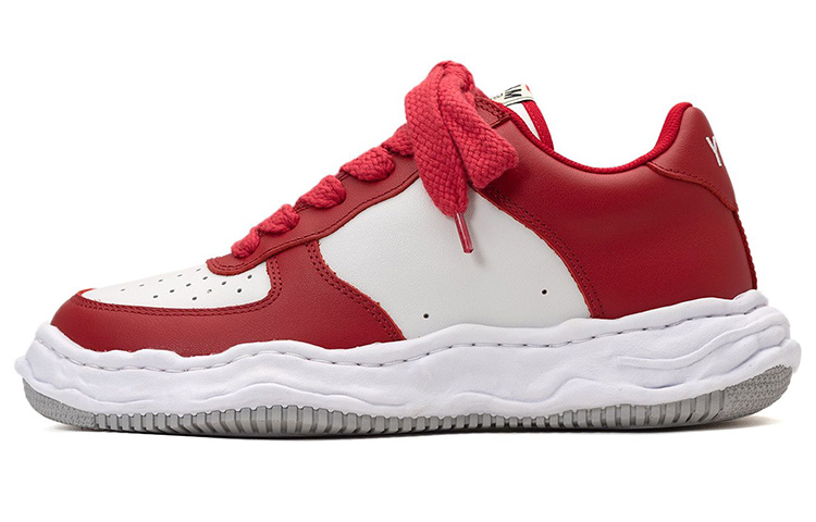 MIHARA YASUHIRO Wayne Original White Red Low-Top Fashion Sneakers A08FW706 White and Red.