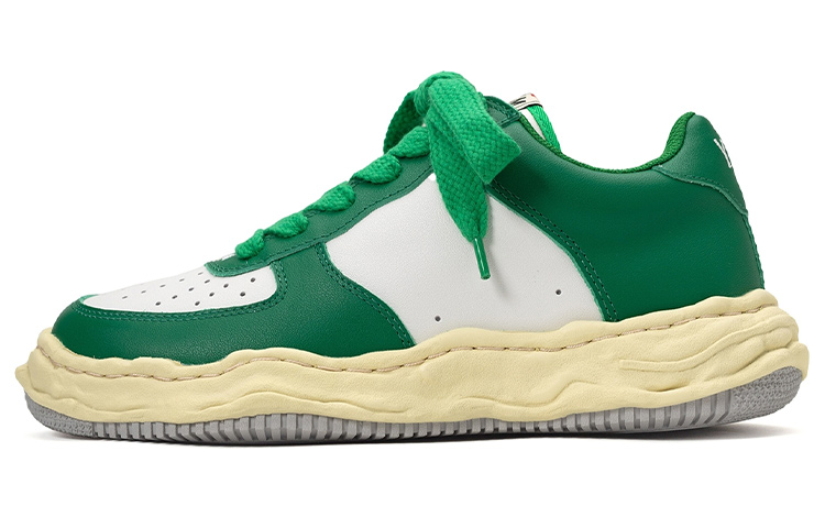 MIHARA YASUHIRO Wayne White Green Low-Top Leather Sneakers Fashion Shoes A09FW730 White Green