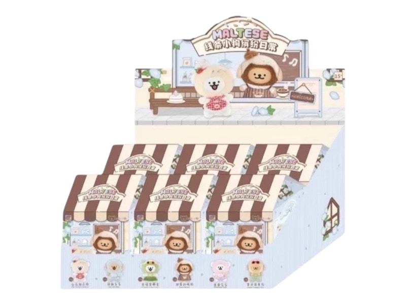 Miniso Top Toy Maltese Colorful Daily Series Plush Keychain Sealed Case (6 Blind Box)