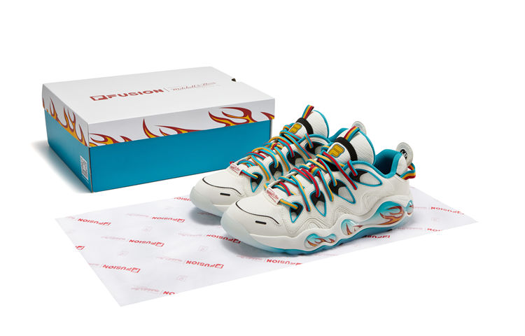 Details for 米切尔 & 内斯 x FILA FUSION 斐乐潮牌 Bank Vertical 联名款 中帮 复古篮球鞋 男款 白蓝