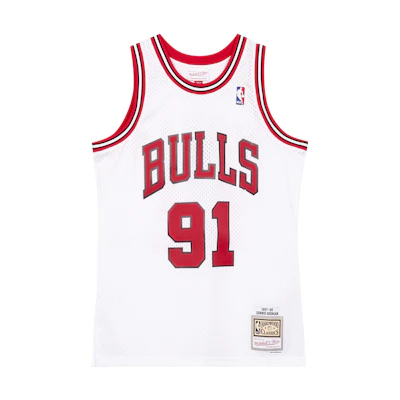 Mitchell & Ness NBA Bulls 97-98 Rodman #91 Retro Basketball Jersey White Unisex SMJYAC18079-CBUWHIT97DRD