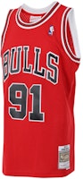 Mitchell & Ness x NBA Chicago Bulls Rodman #91 Retro Basketball Jersey Red SMJYGS18154-CBUSCAR97DRD Mitchell & Ness x NBA Chicago Bulls Rodman #91 Retro Basketball Jersey Red SMJYGS18154-CBUSCAR97DRD