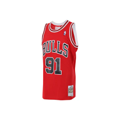 Mitchell & Ness NBA Chicago Bulls Rodman #91 Retro Basketball Jersey Red SMJYGS18154-CBUSCAR97DRD