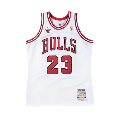 Mitchell & Ness NBA Jordan #23 Chicago Bulls NBA All-Star Men's White Jersey AJY4CP19027-CBUWHIT97MJO