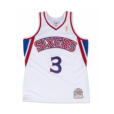 Mitchell & Ness NBA Philadelphia 76ers 1996-97 Retro Basketball Jersey White Mens 7226-320-96AIVER