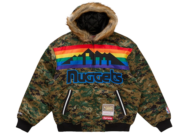 Mitchell & Ness x Supreme Teams Hooded Satin Varsity Jacket Digital Camo