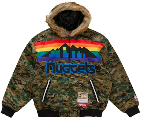 Mitchell & Ness x Supreme 联名数码迷彩团队连帽缎面棒球夹克 Buy Mitchell & Ness x Supreme 联名数码迷彩团队连帽缎面棒球夹克