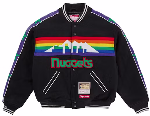 Mitchell & Ness x Supreme 团队黑色棒球外套 Buy Mitchell & Ness x Supreme 团队黑色棒球外套