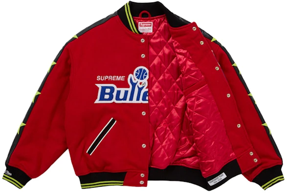 Mitchell & Ness x Supreme 联名红色Teams棒球夹克 Order Mitchell & Ness x Supreme 联名红色Teams棒球夹克