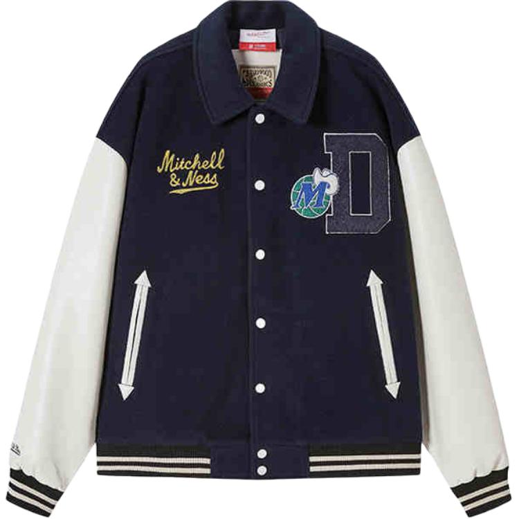 Mitchell Ness × NBA Dallas Mavericks CNY Embroidered Navy Jacket Unisex NBAJK0037DAL402