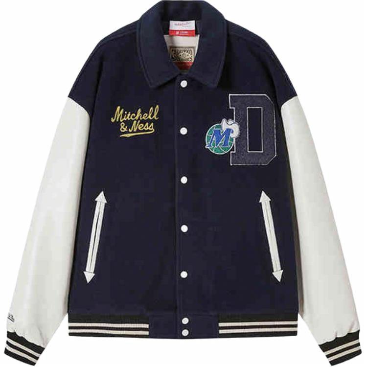 Order Mitchell Ness × NBA Dallas Mavericks CNY Embroidered Navy Jacket Unisex NBAJK0037DAL402