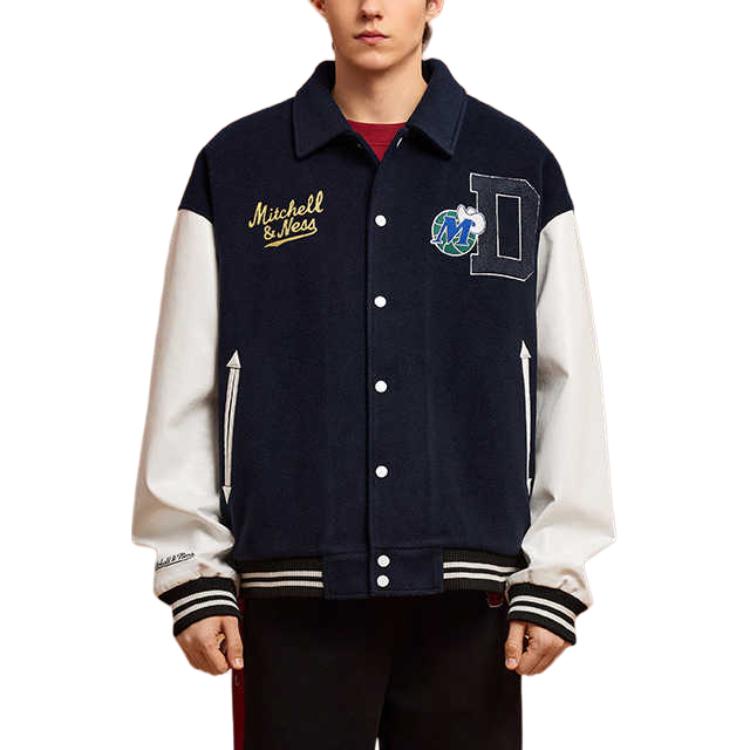 Shop Mitchell Ness × NBA Dallas Mavericks CNY Embroidered Navy Jacket Unisex NBAJK0037DAL402