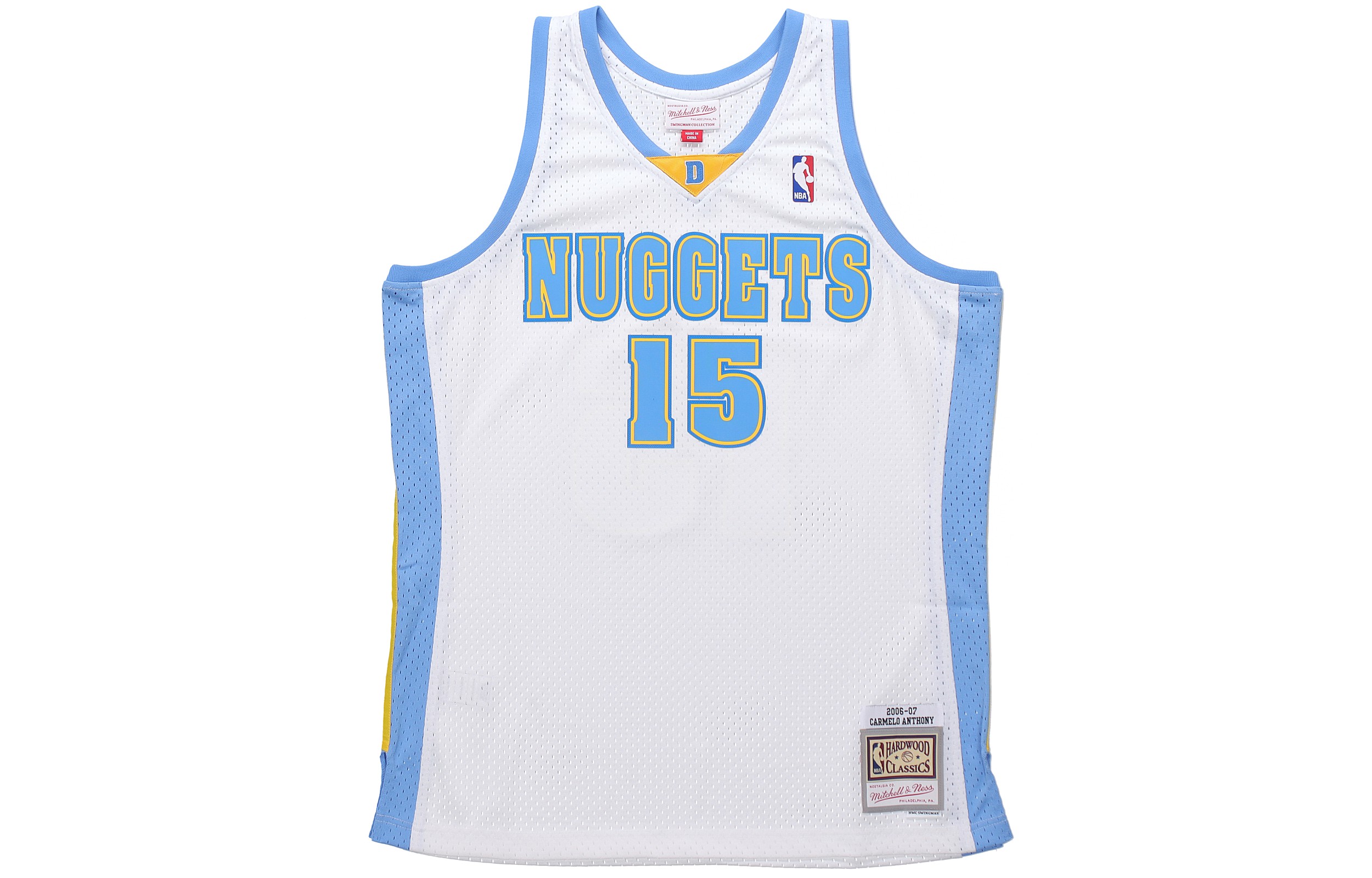 Mitchell Ness × NBA Denver Nuggets Carmelo Anthony 06-07 Jersey White Unisex Retro. SMJYAC19168-DNUWHIT06CAN