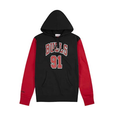 Mitchell Ness Chicago Bulls Dennis Rodman #91 Hoodie Black/Red Unisex FNNP3417-CBU96DRDBKRD