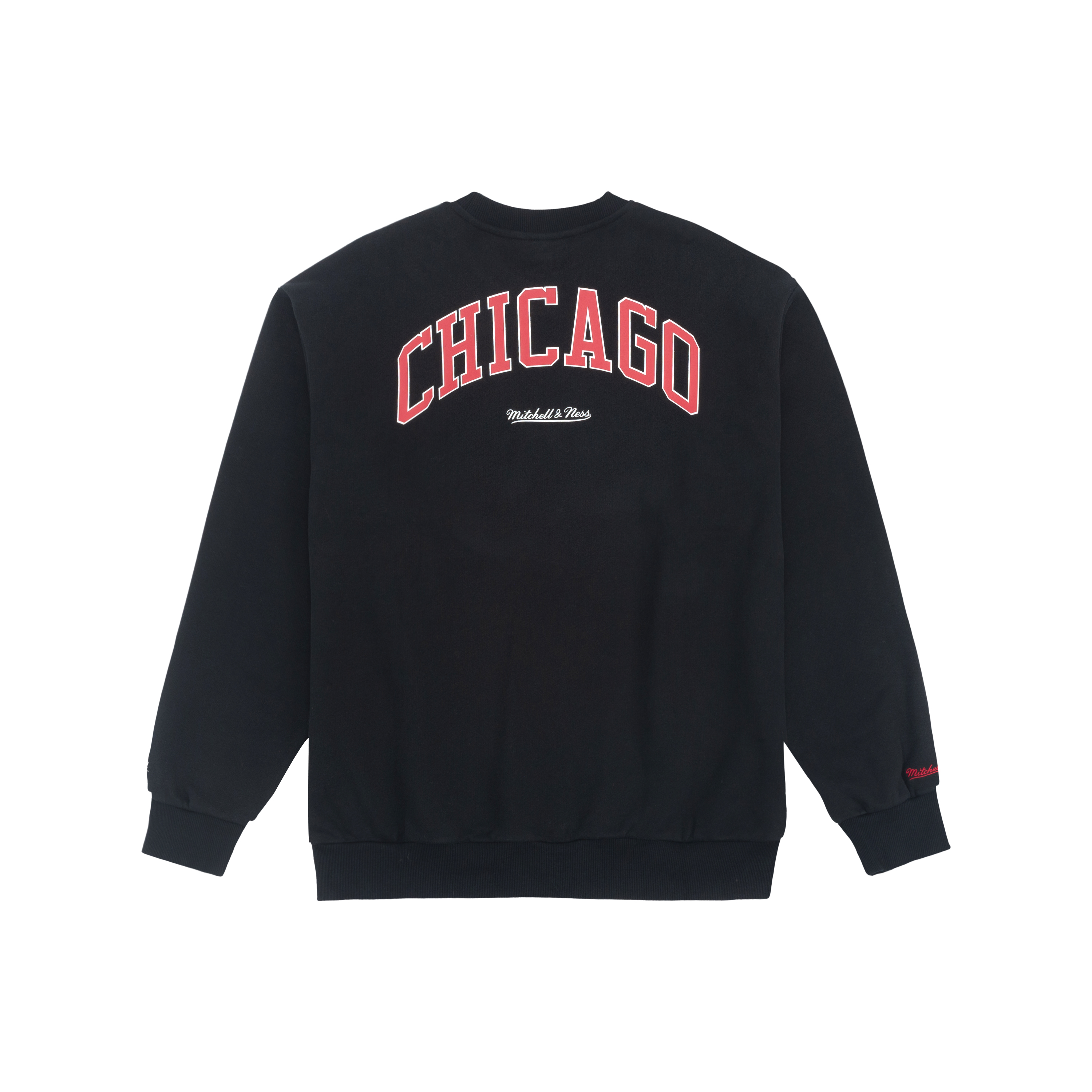 Mitchell Ness FW23 Chicago Bulls Oversized Crewneck Sweatshirt Unisex Black MNJYFWHD23092007 圖 3
