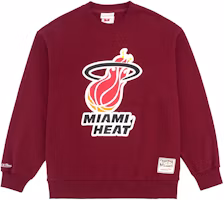 Mitchell Ness FW23 Miami Heat Team Logo Crewneck Sweatshirt Red Unisex Retro Style MNJYFWHD23092002-RED Mitchell Ness FW23 Miami Heat Team Logo Crewneck Sweatshirt Red Unisex Retro Style MNJYFWHD23092002-RED
