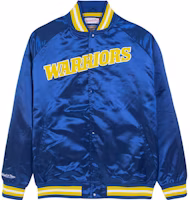 Mitchell Ness Golden State Warriors Retro Lightweight Satin Jacket Blue STJKMG18013-GSWROYA1 Mitchell Ness Golden State Warriors Retro Lightweight Satin Jacket Blue STJKMG18013-GSWROYA1
