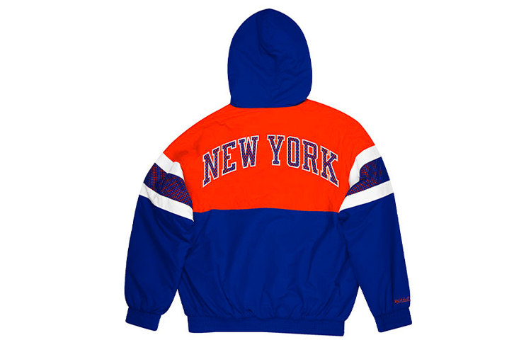 Mitchell Ness Knicks Retro Colorblock Hoodie Jacket Navy Unisex FLZPMI19023-NYKROYA 圖 3