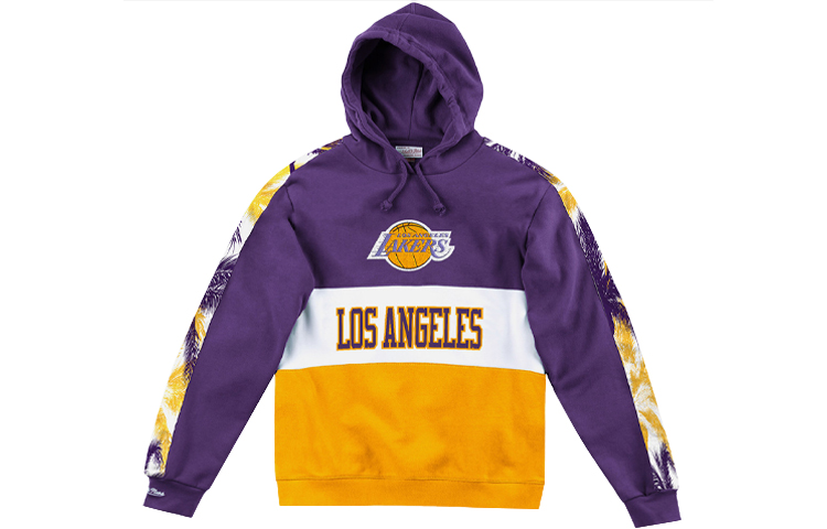 Mitchell Ness Lakers Fleece Retro Pullover Hoodie Winter Unisex Purple FPHDDF18024-LALPURP