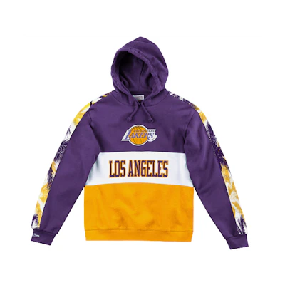 Mitchell Ness Lakers Fleece Retro Pullover Hoodie Winter Unisex Purple FPHDDF18024-LALPURP