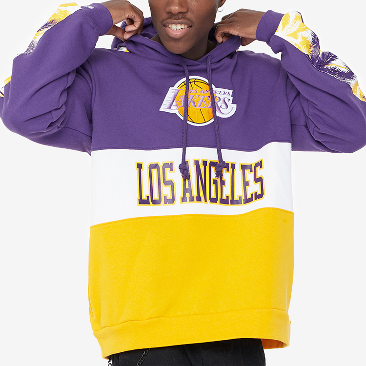 Mitchell Ness Lakers Fleece Retro Pullover Hoodie Winter Unisex Purple FPHDDF18024-LALPURP 圖 6