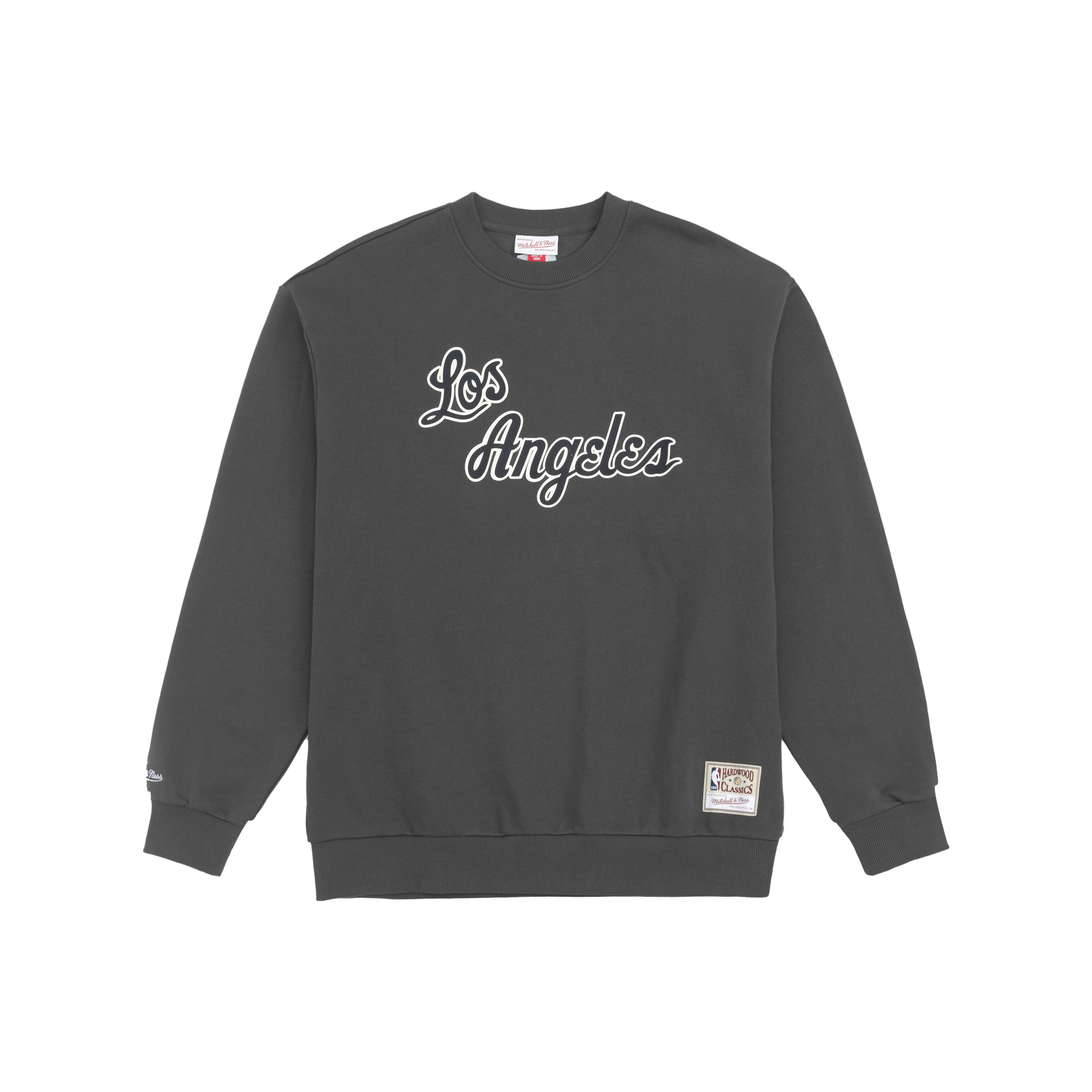 Mitchell Ness Lakers Logo Crewneck Sweatshirt Winter Thick Loose Unisex - Grey MNJYFWHD23092001-GREY