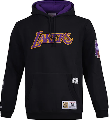 Mitchell Ness Lakers Logo Print Black Pullover Hoodie Unisex FPHD4849-LALYYPPPBLCK Order Mitchell Ness Lakers Logo Print Black Pullover Hoodie Unisex FPHD4849-LALYYPPPBLCK