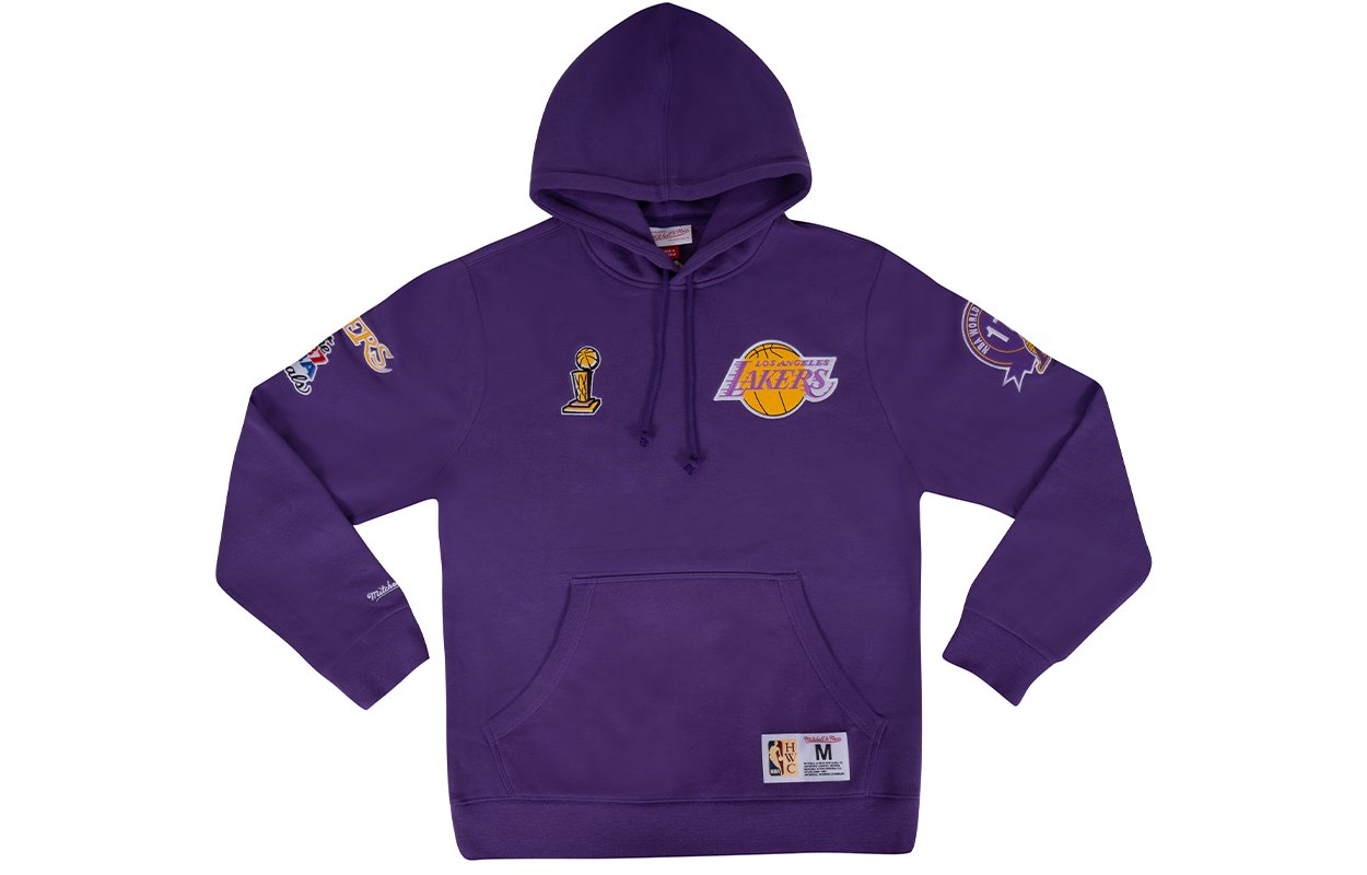 Order Mitchell Ness Lakers Retro City Champion Hoodie Purple Unisex Streetwear FPHD3236-LALYYPPPPURP