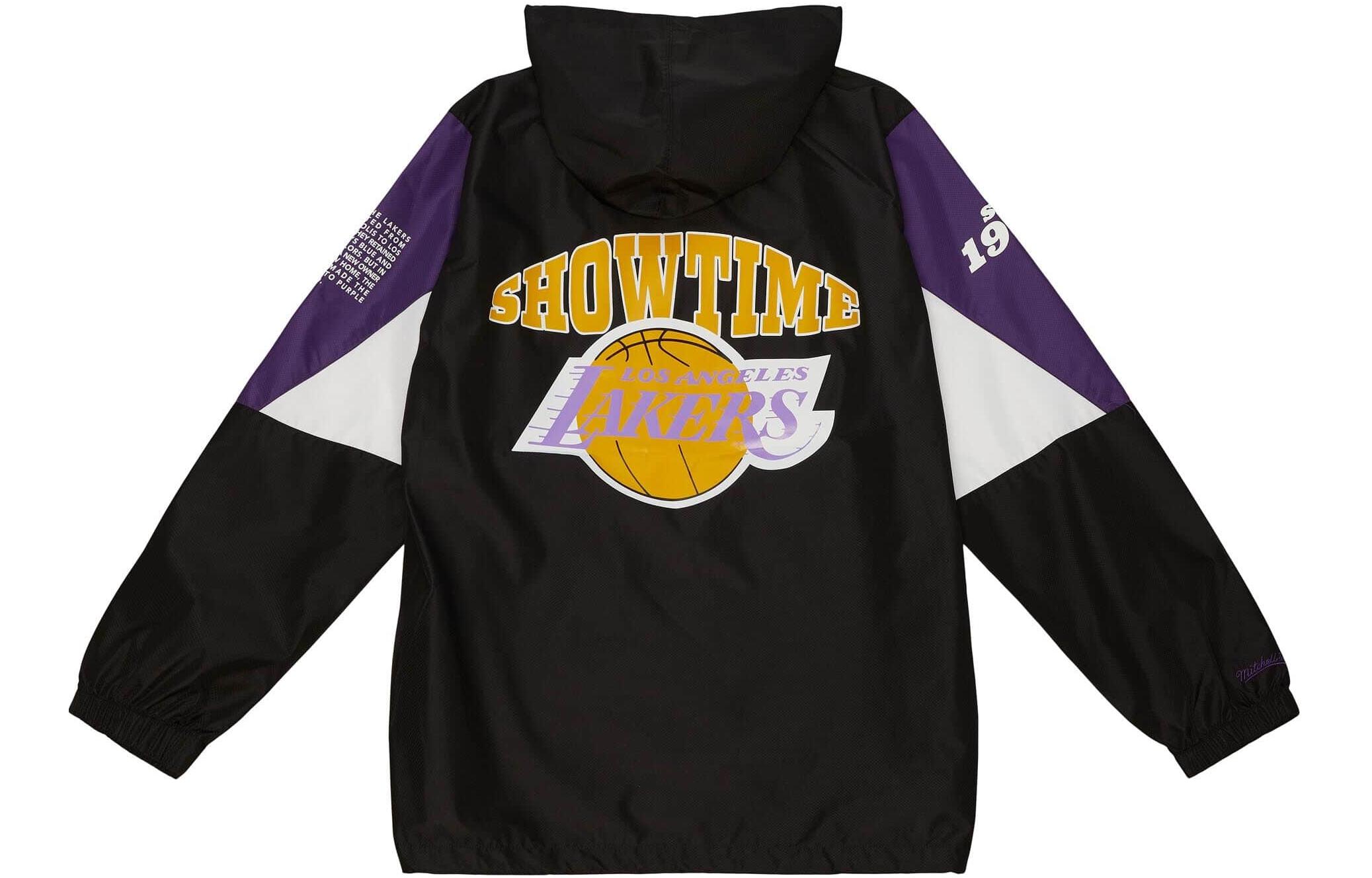 Lookbook Mitchell Ness 洛杉磯湖人隊標誌連帽外套 男女款 黑色 OJPO5033-LALYYPPPBLCK