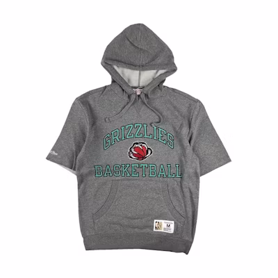 Mitchell Ness Memphis Grizzlies Printed Pullover Short Sleeve Sweatshirt Grey FPHD3398-VGRYYPPPGYHT