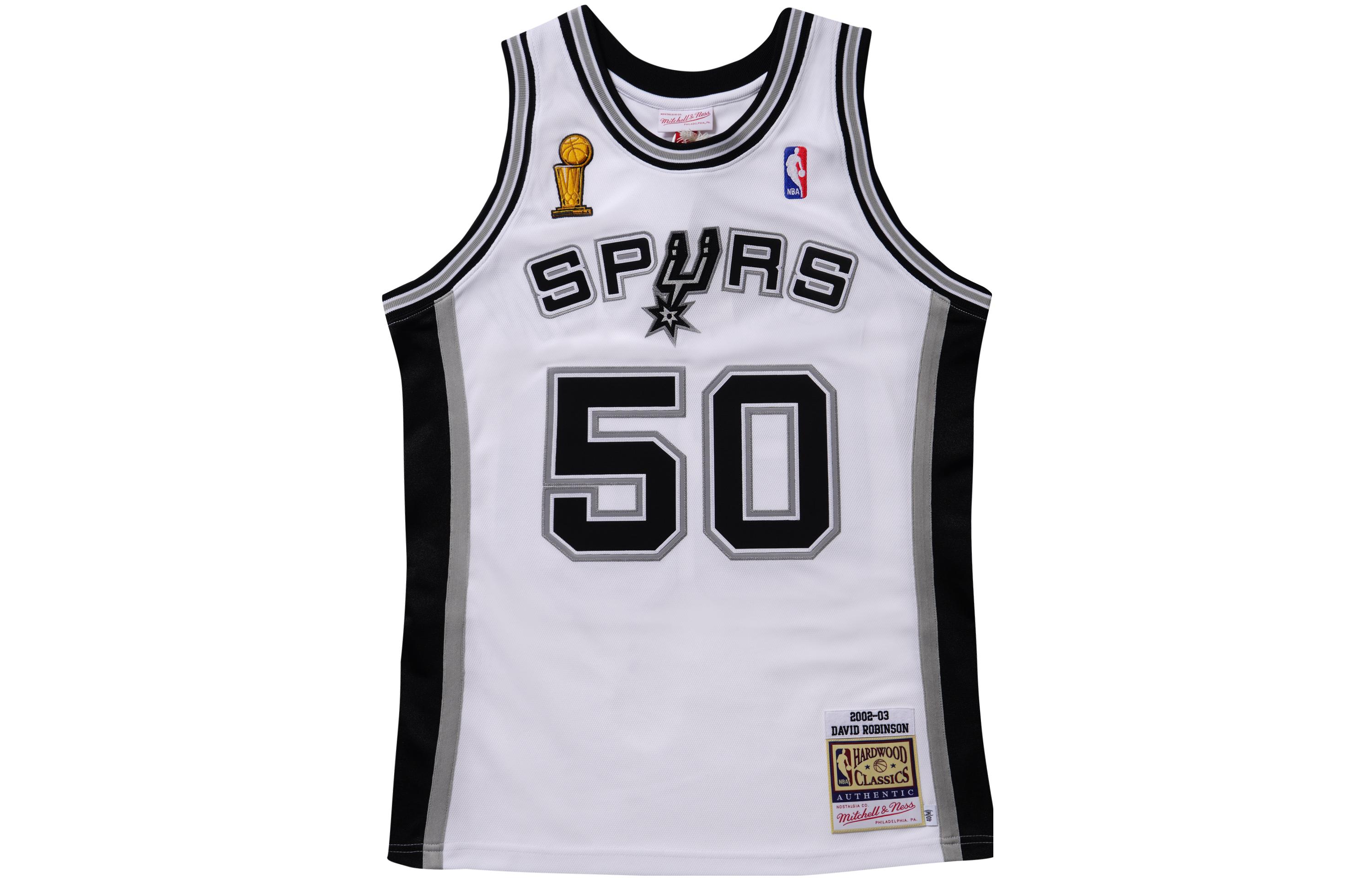Mitchell Ness Mitchell & Ness 02-03 Spurs David Robinson #50 Retro Basketball Jersey White. AJY44948-SAS02DRBWHIT