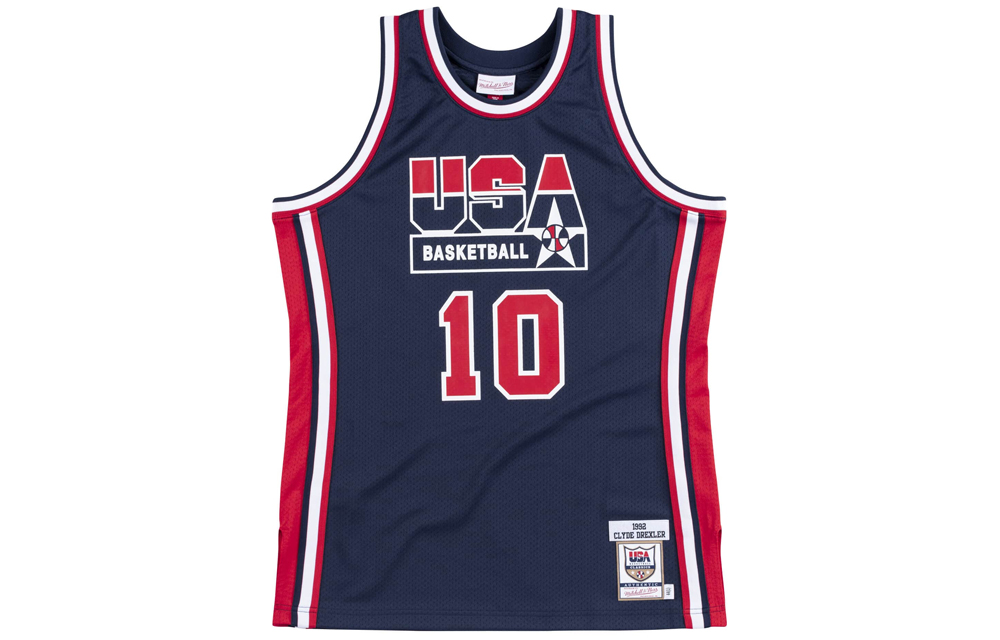 Buy 米切尔内斯 1992年美国梦之队 Clyde Drexler 复刻球衣 AJY4GS18411-USANAVY92CDR