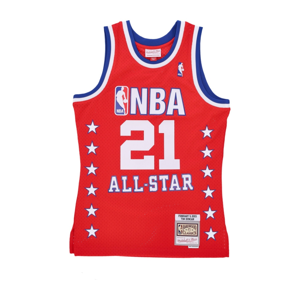 Mitchell Ness Mitchell & Ness 2003 All-Star Jersey Tim Duncan #21 Basketball Tank Red Mens Fan Edition. SMJY5295-ASW03TDURED1