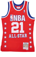 Mitchell Ness Mitchell & Ness 2003 All-Star Jersey Tim Duncan #21 Basketball Tank Red Mens Fan Edition. SMJY5295-ASW03TDURED1 Mitchell Ness Mitchell & Ness 2003 All-Star Jersey Tim Duncan #21 Basketball Tank Red Mens Fan Edition. SMJY5295-ASW03TDURED1