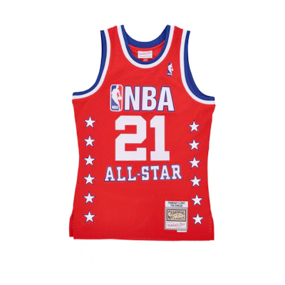 Mitchell Ness Mitchell & Ness 2003 All-Star Jersey Tim Duncan #21 Basketball Tank Red Mens Fan Edition. SMJY5295-ASW03TDURED1