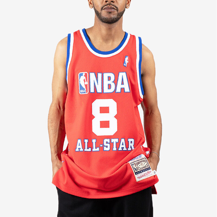Shop Mitchell & Ness 2003 全明星賽西區科比復古籃球球衣紅色款 AJY4CP19004-ASWSCAR03KBR