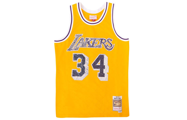 Order Mitchell & Ness 75th Anniversary Lakers Shaquille O''Neal Jersi Kuning 96-97. SMJY1202-LAL96SONLTGD