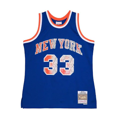 Mitchell Ness Mitchell & Ness 75th Anniversary Patrick Ewing Knicks Jersey Blue. SMJY1202-NYK91PEWBLUE