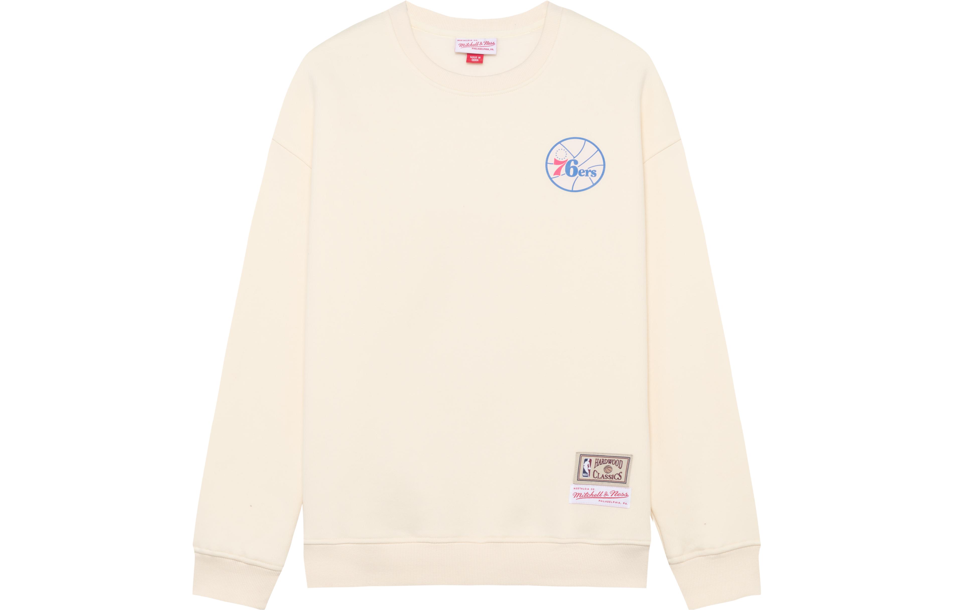 Mitchell Ness Mitchell & Ness 76ers Letter Print Pullover Hoodie Unisex Black Red Colorblock FNNP3417-P7601AIVBKRD